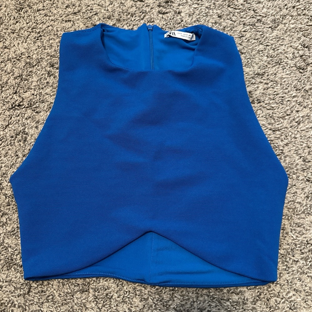 ZARA blue crop top
